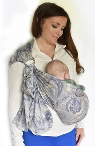 Ring Sling Baby Carrier,100% Cotton, Fish Tail,CPSIA compliant,phone pocket,key - Picture 1 of 34