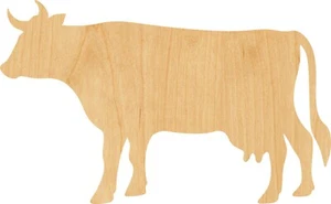 Cow Laser Cut Out Wood Shape Craft Supply - Woodcraft Cutout - Picture 1 of 1