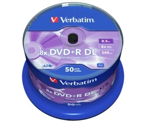 Verbatim 43758 DVD+R Double Layer 8.5GB 8X Matt Silver 50 Pack - Picture 1 of 1