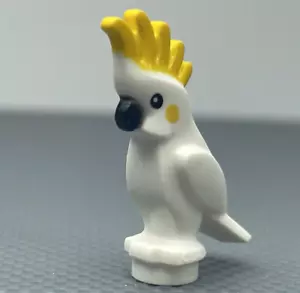 LEGO Minifigure Cacatua Pappagallo Bianco Crest Giallo e Guance Becco Nero (x1) - Foto 1 di 16