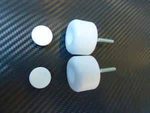 HUSQVARANA 701 SUPERMOTO SUPER MOTO BAR END SLIDERS PROTECTORS WHITE TS132 - Picture 1 of 11