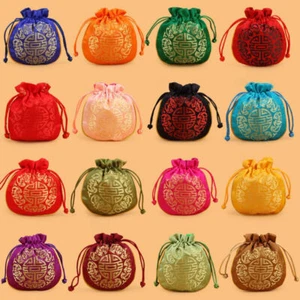 Wholesale Satin Drawstring small jewelry Pouches Silk Purses Gift Candy Bag - Picture 1 of 12