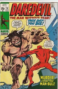 DAREDEVIL #79 NM WHITE PGS.--MAN BULL APPEARANCE ! - Picture 1 of 2