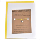 Carte de vœux réfléchie et bracelet de vœux vœux sur une étoile avec charme d'étoile -
