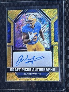 2023 Prizm Draft Picks - JARED WAYNE -  Gold Cracked Ice Auto SSP 9/15 - MINT!!