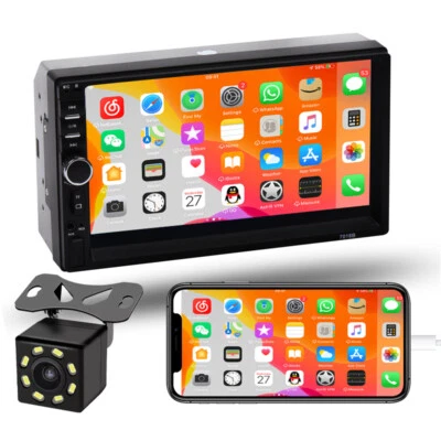AUX Car MP5 Player 7" Double 2DIN B-T Touch Screen Stereo Radio USB Camera USB~ - Image 1 of 4