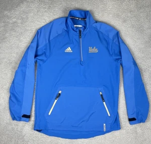 Adidas UCLA Bruins Team Issued Jacket Uomo Taglia Media Blu 1/4 Zip Cinturino Polso - Foto 1 di 10