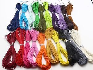 100 Meters Waxed Cotton Beading Cord 1mm for Bracelet String Color Choice