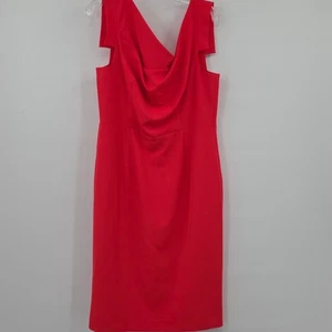 Schwarz Halo leuchtend rot rückenfrei Kleid Größe 14 - Bild 1 von 8