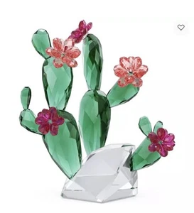 NIB Swarovski Crystal Flowers Desert Pink Cactus Exquisite Figurine #5426805 - Picture 1 of 6