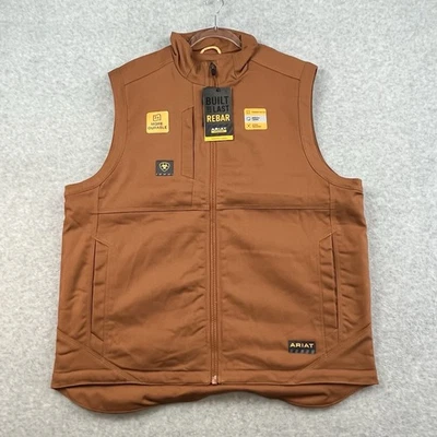 Chaleco Ariat Rebar Para Hombre XL Marrón Forro Sherpa Duracanvas Resistente Max Nuevo con Etiquetas Cremallera NUEVO Foto 1 de 4