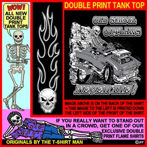1955 Tri-Five Outlaw Skeleton Blown Gasser Race Car Fantasy Hot Rod Tank Top - Picture 1 of 24