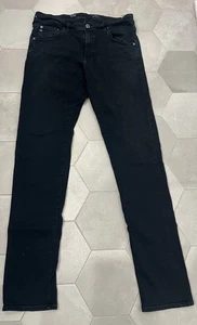 Jeans AG Adriano Goldschmied The Tellis moderno slim nero denim 34x34 ottimo - Foto 1 di 5