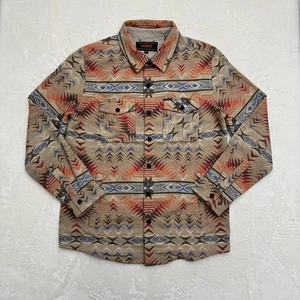 Camisa Denim Rock & Roll Para Hombres Mediana Azteca Suroeste Oeste A Presión Hecha en EE. UU. - Imagen 1 de 15