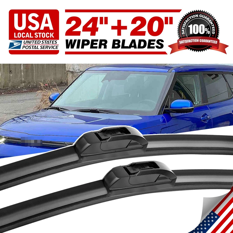 For Lincoln Continental 1998-2002 Genuine Front Windshield Wiper Blades 24"&20" - Imagem 1 de 4