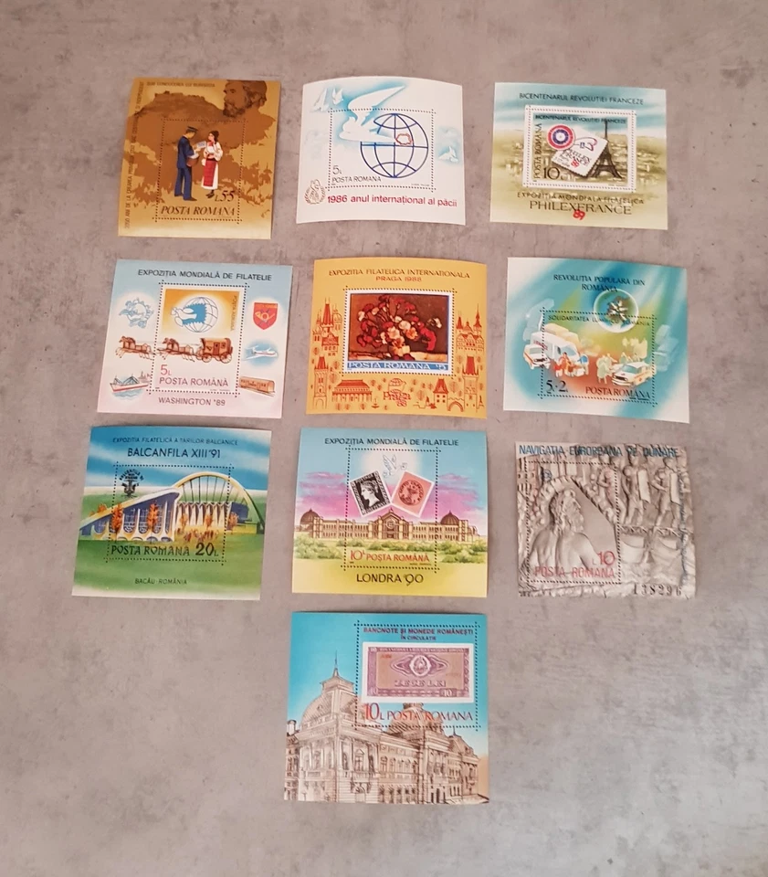 RUMANÍA - ANIVERSARIO Y EXPOSICIONES Y PINTURA - 10 BLOQUES MNH Foto 1 de 1