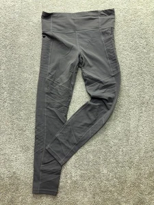 Athleta Gray Salutation Stash Pocket II Cutout 7/8 Size Medium Travel Gym Run - Picture 1 of 10