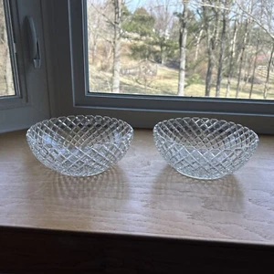 Anchor Hocking Waterford Set Of 2 Serving Bowls Clear Depression Glass 8.25” - Picture 1 of 7