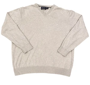 Nautica Pullover Herren Gr. Large Luxus Performance Langarm V-Ausschnitt grau - Bild 1 von 4