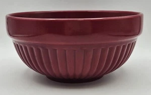 Pfaltzgraff Burgundy Ribbed Ceramic Nesting Mixing Bowl 7.75" - Picture 1 of 6