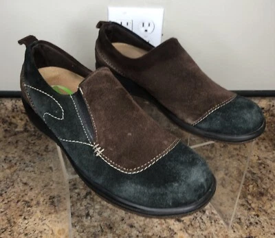 Zapatos sin cordones de gamuza Martino para mujer mocasín informales marrón/negro talla 10 Foto 1 de 4