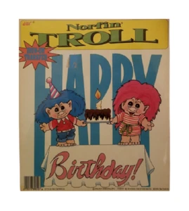 VTG 1992 Norfin Troll Iron On Transfer HAPPY BIRTHDAY Joy Insignia Style XP89010 - Picture 1 of 1