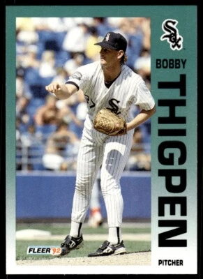 1992 Fleer Baseball Card Bobby Thigpen Chicago White Sox #99 - Image 1 of 2
