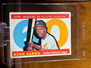 1960 Topps #566 HANK AARON Baseball All Star HOF