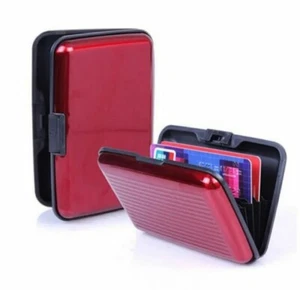 PORTA CARTE DI CREDITO PER TESSERE BANCOMAT SOLDI RIGIDO IN ALLUMINIO SCUDO RFID - Foto 1 di 5