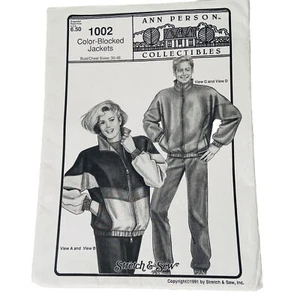 Ann Person Collectibles Stretch Sew Pattern #1002 Color Blocked Jacket 30-46 - Picture 1 of 3