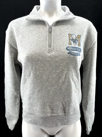 NEW Murray State MSU Racers Alternative Gray 1/4 Zip Crew Neck Pullover Womens M Cover