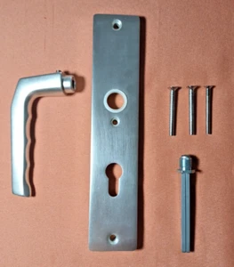 Hoppe Türdrücker Drückergarnitur Langschild Alu Neusilber PZ 72 - Bild 1 von 8