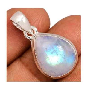 Natural Rainbow Moonstone Gemstone Handmade 925 Sterling Silver Pendant - Picture 1 of 1