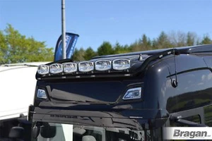 Roof Bar + Flush LED To Fit New Gen Scania 2017+ R & S Series High Truck - BLACK - Picture 1 of 7