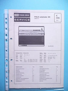 Service Manual Instructions for Itt / Schaub-Lorenz Polo Automatic 101, Original - Picture 1 of 1