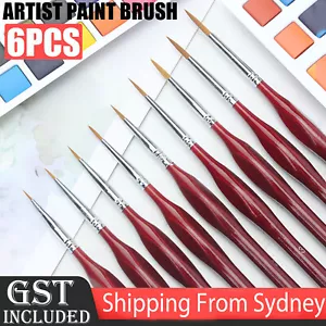6pcs Artist Paint Brush Sable Hair Detail Miniature Brush Painting Brushes Set - Picture 1 of 10