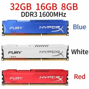 HyperX FURY 32GB 16GB 8G DDR3 1600MHz PC3-12800 Memory DIMM Memory 3 Color LOT - Picture 1 of 15