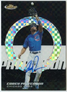 2005 Finest Refractors Black X-Fractor Chicago Cubs #62 Corey Patterson /25 Auto