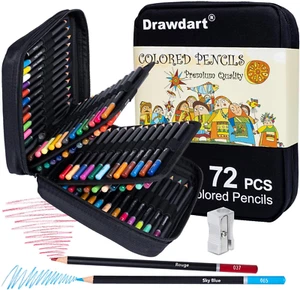 72-Color Drawing Pencils Set with Zipper Case, Soft Core for Adults & Artists - Picture 1 of 12