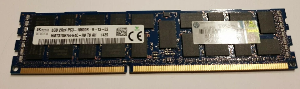 2x 8GB Hynix 2Rx4 PC3-10600R HMT31GR7CFR4C-H9 T8 AD HP: 500205-071 - Bild 1 von 1