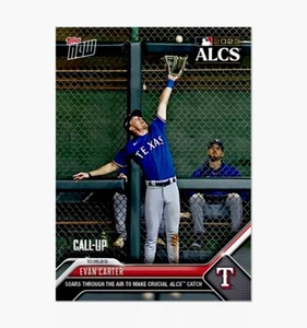 2023 Topps Now EVAN CARTER RC Rangers Rookie Crucial Catch ALCS Post Season Read - Bild 1 von 2