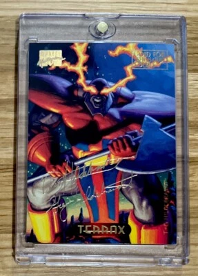 1994 Fleer Marvel Masterpieces Signature Card #121 TERRAX - Mint + NEW CASE! - Image 1 of 4