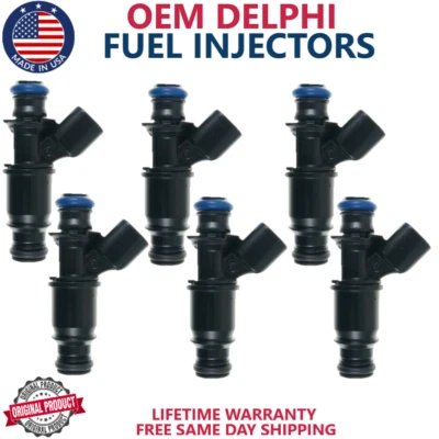 x6 OEM DELPHI Fuel Injectors For 2004, 2005 Pontiac Grand Prix 3.8L  #12573427 - Image 1 of 2