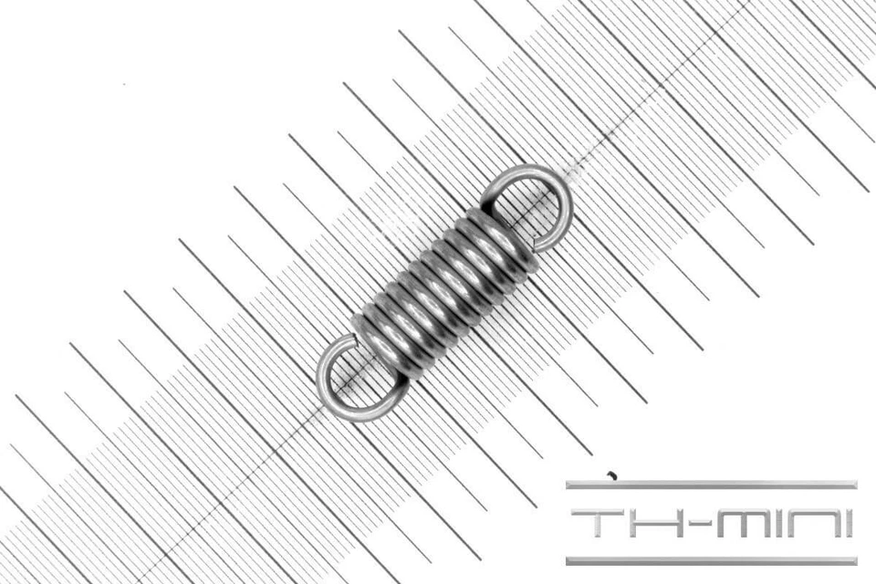 GUTEKUNST FEDERN Zug-Feder 2mm Haken Öse 12x38,3mm 18,5kg Spiral Edel-stahl rostfrei Metall