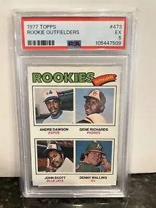 1977 Topps - Rookie OF’ers #473 Andre Dawson, Denny Walling, Gene Richards PSA 5 - Picture 1 of 2