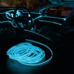 2M Car Interior Atmosphere Wire Auto Strips Light LED Decor Super Ice Blue EON