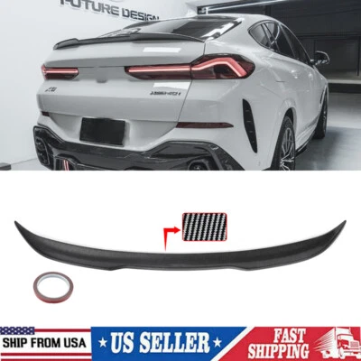 Carbon Fiber Look Rear Lip Spoiler Boot Wing For 2020-2024 BMW X6 G06 X6M M50i Foto 1 de 4