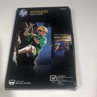HP Advanced Photo Paper, Glossy, 66 lb 4 x 6 in. 102X152 mm 50 Sheets - Image 1 of 3