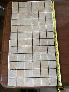Mosaic Natural Stone Wall And Floor Tiles Travertine Square Mosaic Tile 30x30cm - Picture 1 of 2