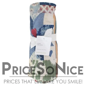 Pottery Barn Elise Love Embroidered Table Throw - 50x50" MSRP $139 - Picture 1 of 1